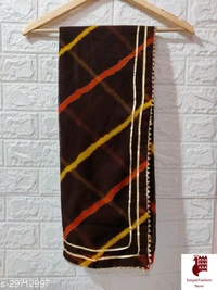 Aakarsha Graceful Sarees - 1, Free Size, Georgette, Brown, Beautiful Leheriya Saree, India