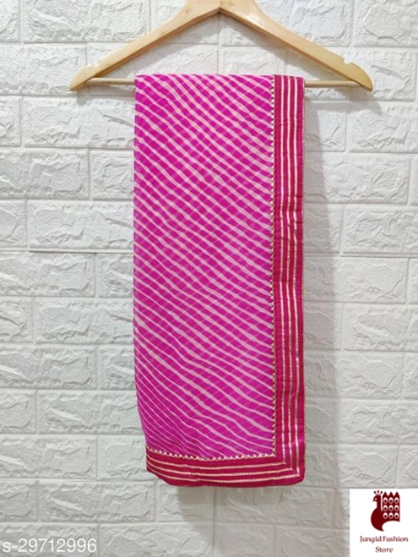 Myra Petite Sarees - 1, Free Size, Georgette, Pink, Beautiful Leheriya Saree, India