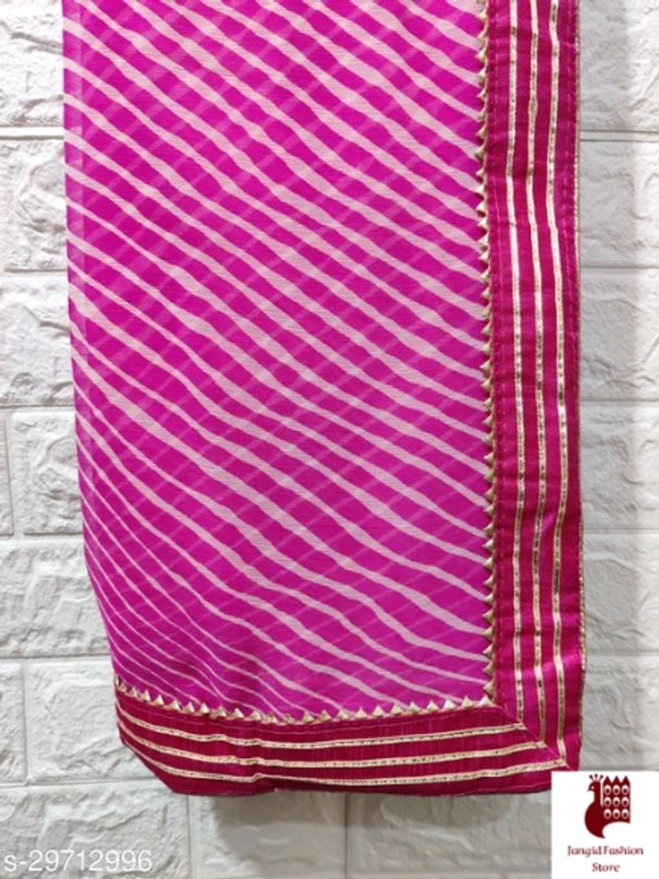 Myra Petite Sarees - 1, Free Size, Georgette, Pink, Beautiful Leheriya Saree, India