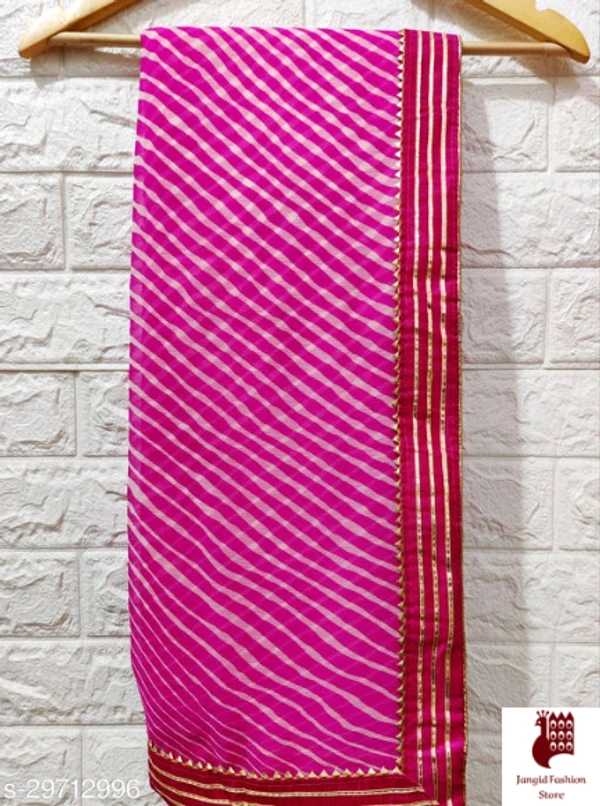 Myra Petite Sarees - 1, Free Size, Georgette, Pink, Beautiful Leheriya Saree, India