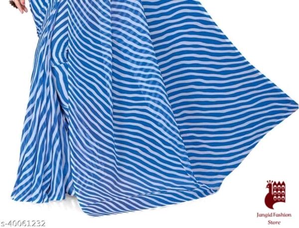 Myra Fashionable Sarees - 1, Free Size, Georgette, Sky Blue, Printed, India