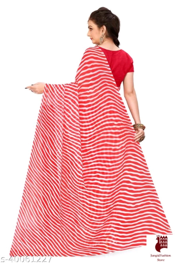 Myra Fashionable Sarees Kashvi Graceful Sarees - 1, Free Size, Georgette, Orange , Printed, India