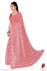 Myra Fashionable Sarees Kashvi Graceful Sarees - 1, Free Size, Georgette, Orange , Printed, India