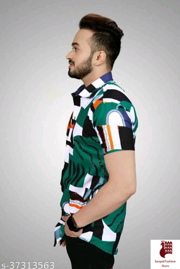 Cool designer Printed mens shirts - 1, M, Short Sleeves, Self-Design, INDIA, multiple color, Cotton Linen