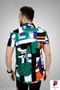 Cool designer Printed mens shirts - 1, M, Short Sleeves, Self-Design, INDIA, multiple color, Cotton Linen