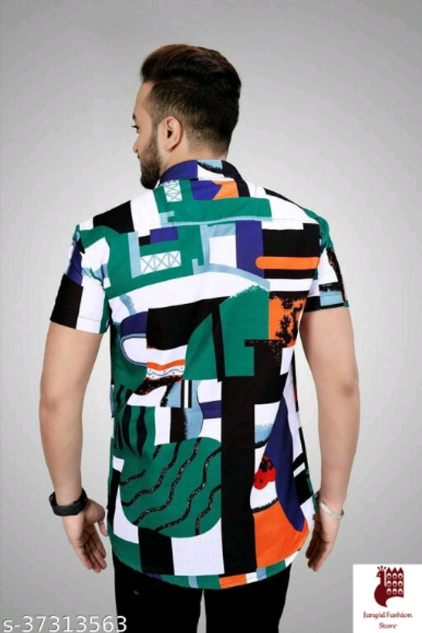 Cool designer Printed mens shirts - 1, M, Short Sleeves, Self-Design, INDIA, multiple color, Cotton Linen