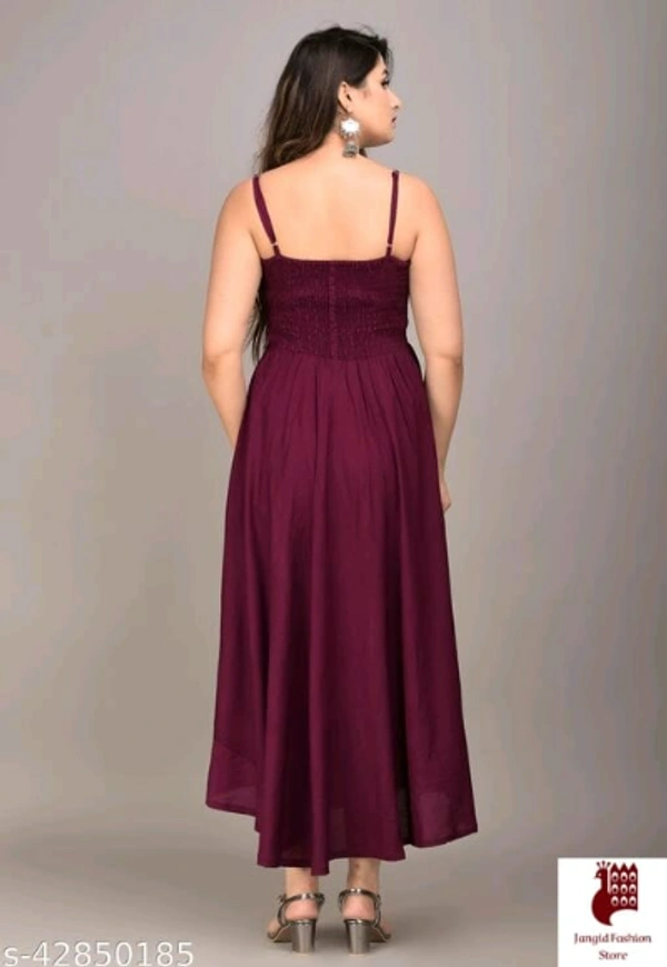 MAYERO Rayon Western Wear dresses - Solid, 1, DARK RED, S, Rayon