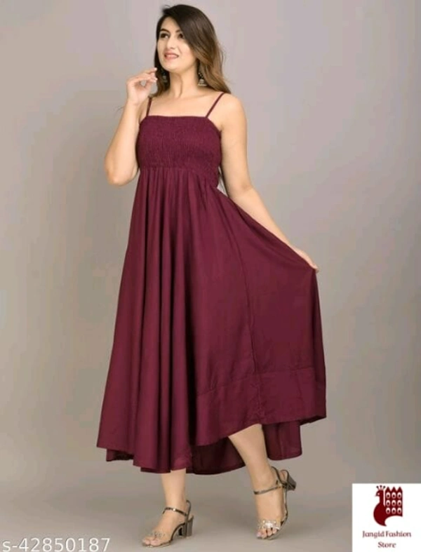 MAYERO Rayon Western Wear dresses - Solid, 1, BERRY, XXL, Rayon