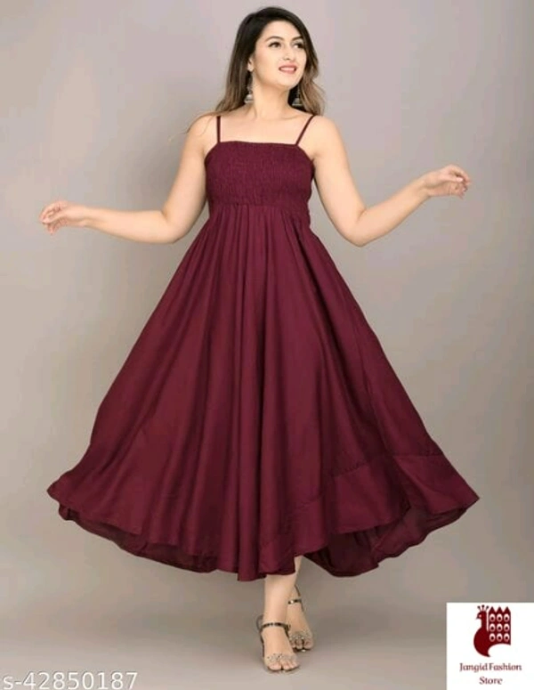 MAYERO Rayon Western Wear dresses - Solid, 1, BERRY, XXL, Rayon