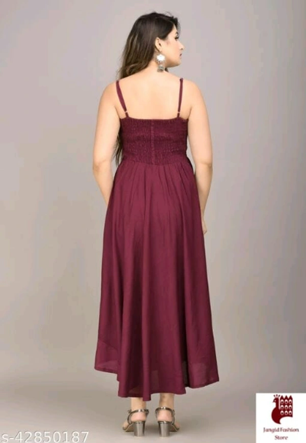 MAYERO Rayon Western Wear dresses - Solid, 1, BERRY, XXL, Rayon