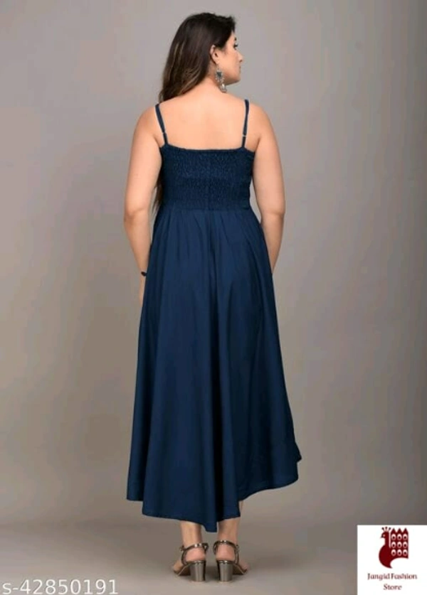 MAYERO Rayon Western Wear dresses - Solid, 1, BLUE, XXL, Rayon