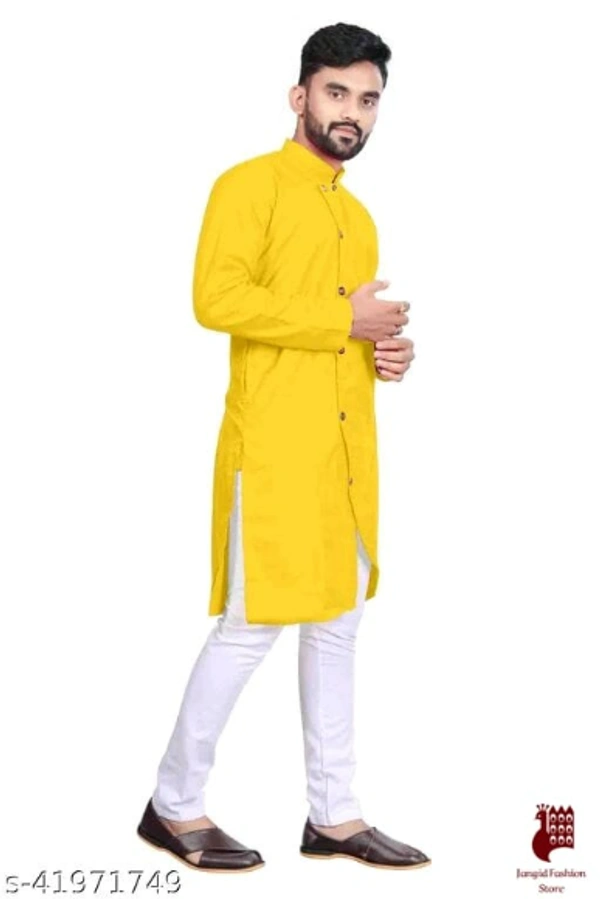 Designer Men Kurta Sets - 1, XXL, Cotton, White,Yellow, Stitched, FREE