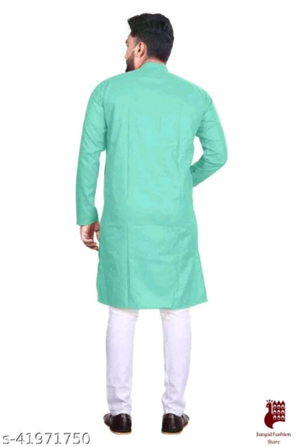 Fashionable Men Kurta Sets - 1, XL, Cotton, White,Aqua Blue, Stitched, FREE