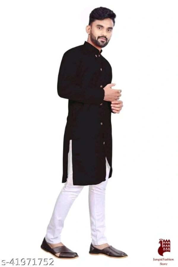 Fashionable Men Kurta Sets - 1, L, Cotton, White,Black, Stitched, FREE