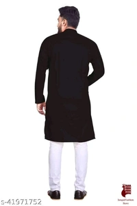 Fashionable Men Kurta Sets - 1, L, Cotton, White,Black, Stitched, FREE