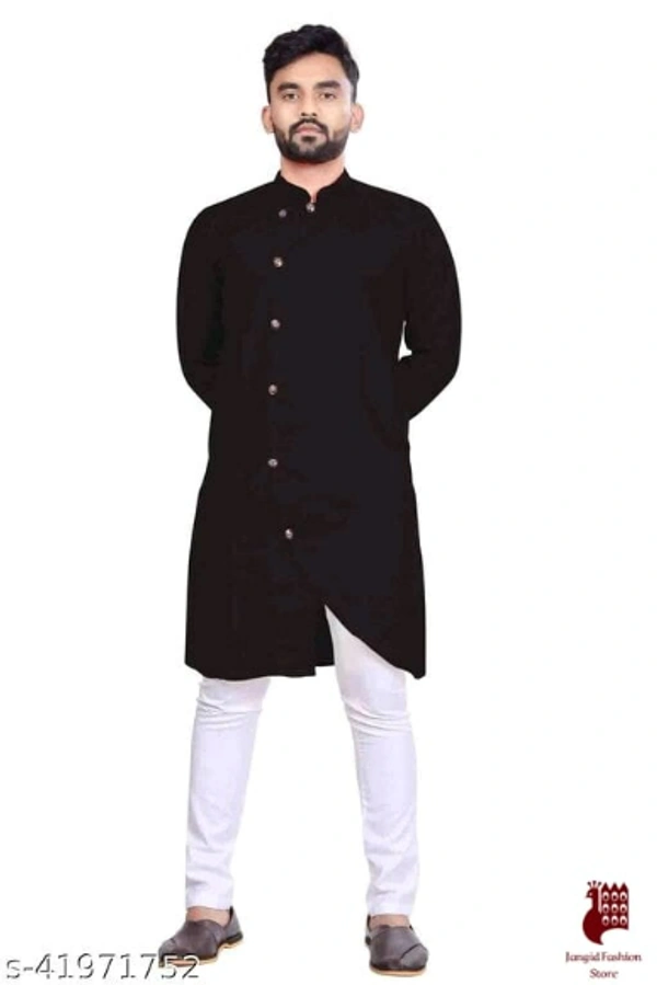 Fashionable Men Kurta Sets - 1, L, Cotton, White,Black, Stitched, FREE