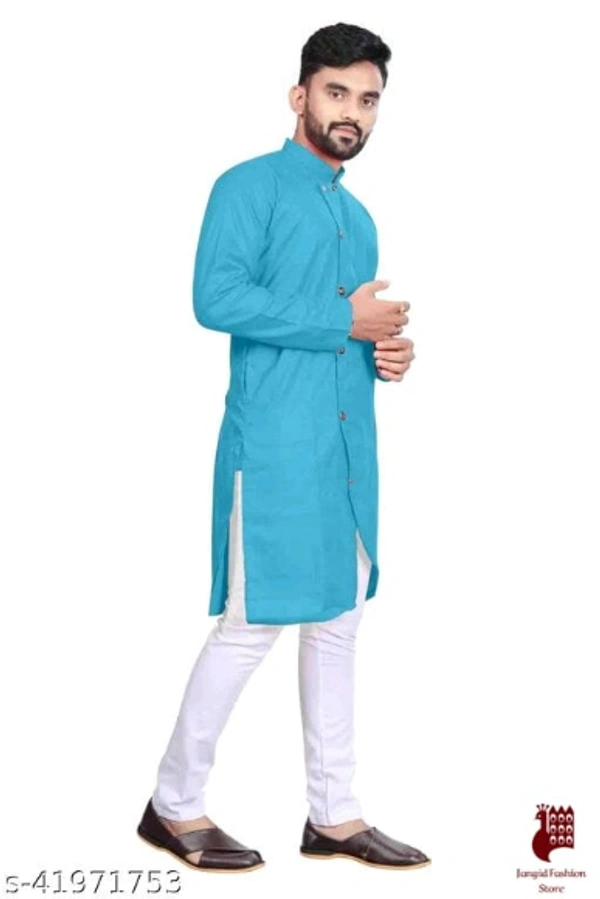 Fashionable Men Kurta Sets - 1, XL, Cotton, White,Blue, Stitched, FREE