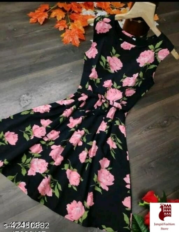 Stylish Fabulous Women Dresses - Dyed/ Washed, 1, M,  Poly Crepe