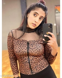 Trendy Leapord Print Top - S