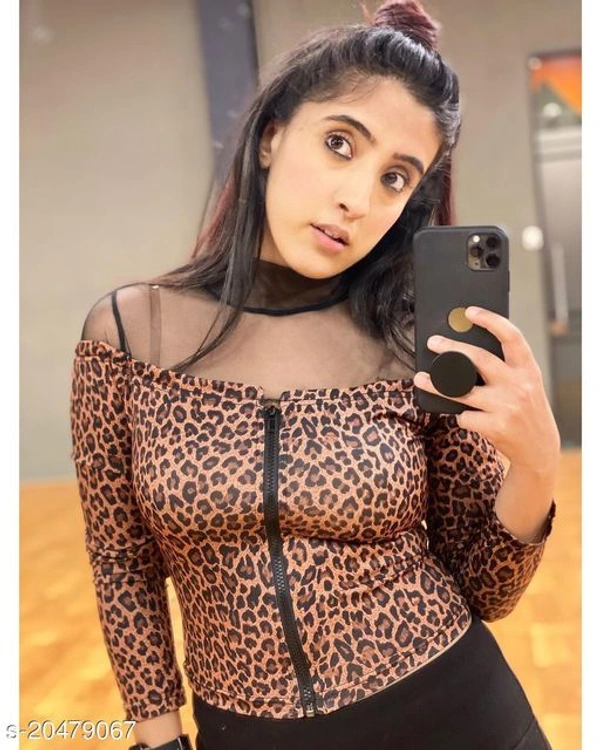 Trendy Leapord Print Top - S