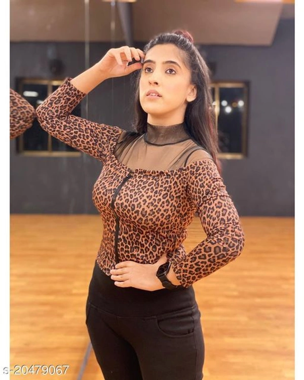 Trendy Leapord Print Top - S