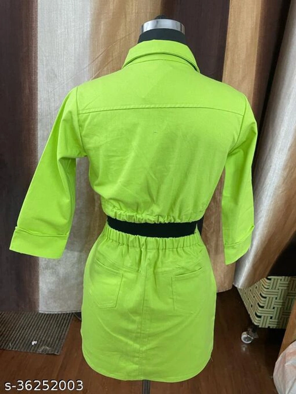 Trendy Skirt And Top (Neon)  - XL