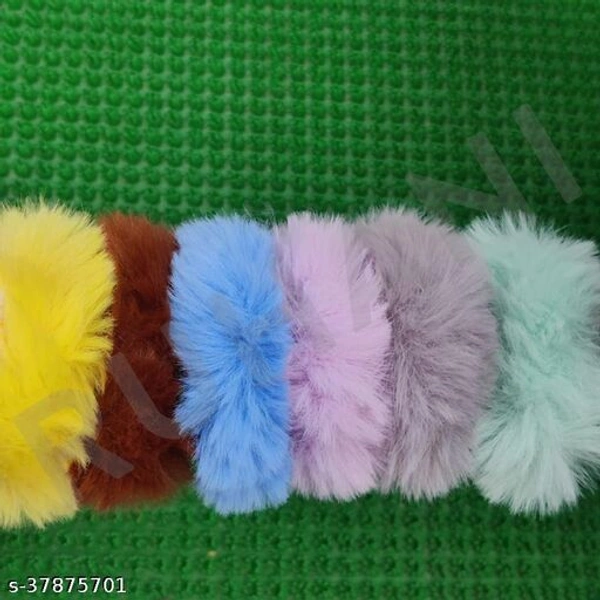 12 Pcs Assorted Fur Scrunchies 