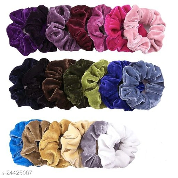 24 Pcs Multicolour Velvet Hair Scrunchies