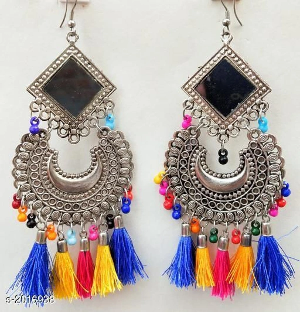 Multicolour Big Tassel Earrings 