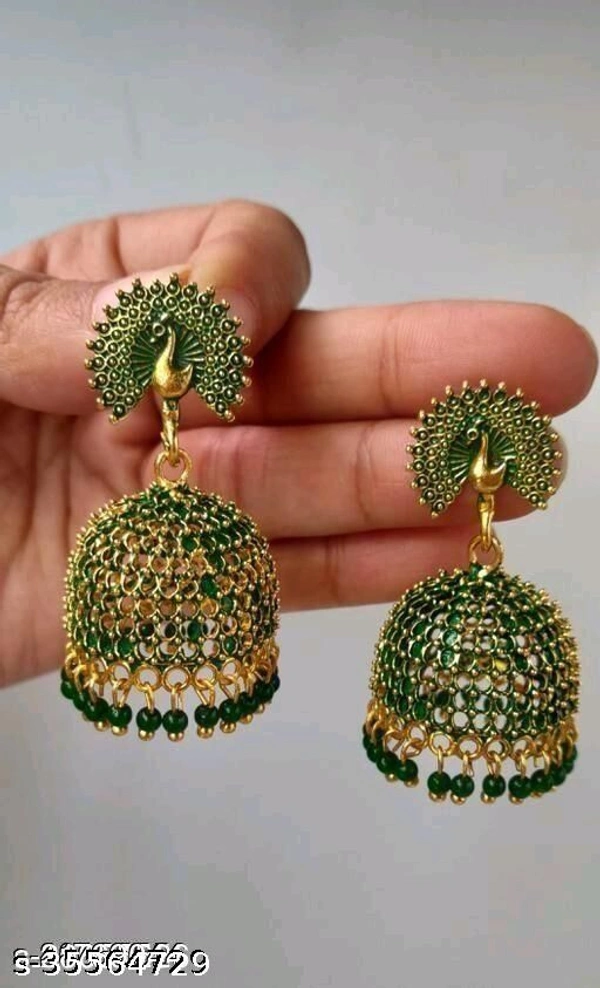 Trendy Jhumkis ( Green) 