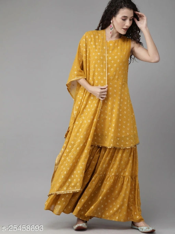 Rayon Sharara, Kurti And Dupatta - XXL