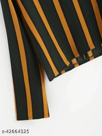 Musturd And Dark Green Casual Top - S
