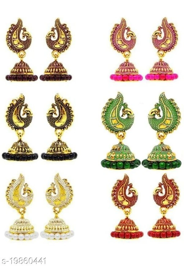 Pack Of 6 Peacock Earrings