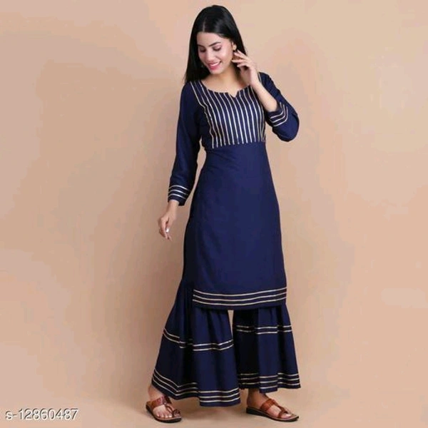 Pretty Kurti And Sharara Set  - XS