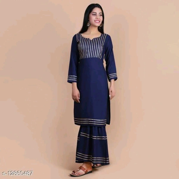 Pretty Kurti And Sharara Set  - XS