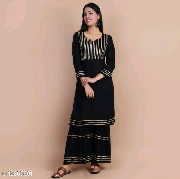 Pretty Kurti And Sharara Set  - XS