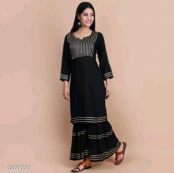 Pretty Kurti And Sharara Set  - M