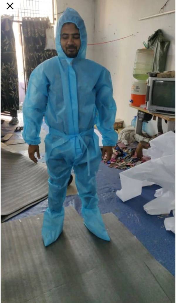 PPE KIT MB Collection Non Woven Disposable - Sky blue, Free size