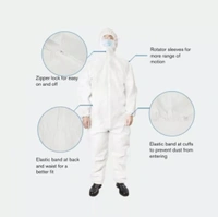 PPE KIT WITH FULL BODY Coverall Latex Gloves Face Mask Safety Goggles - White, Free Size