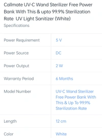 Callmate UV C Wand Sterilizer