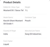 Dhanush Kachi Ghani Mustard Oil Grade-1 / Sarso Tel 1L
