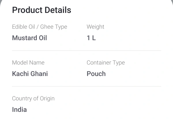 Saloni Kachi Ghani Mustard Oil 1L