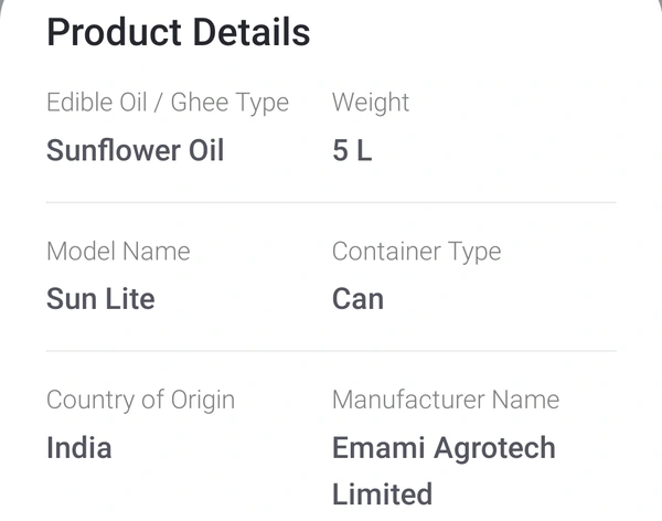 Fortune Sun Lite Sunflower Oil 5L(J)