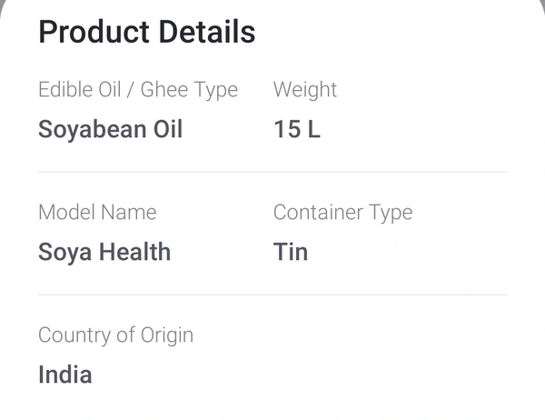 Fortune Soya Health Soyabean Oil 15L