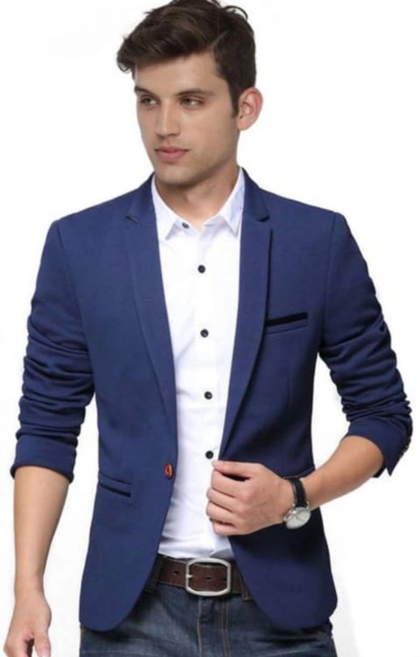 Luxrio Formal Wear Polyester Viscose Single Breasted For Men - navy