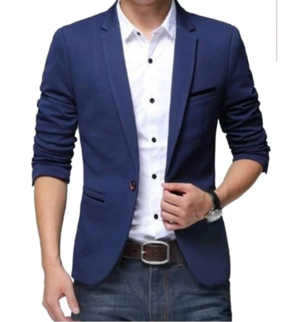 Luxrio Formal Wear Polyester Viscose Single Breasted For Men - navy