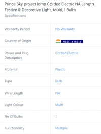 Prince Sky Project Lamp Corded Electric Multi 1 Bulb - multi