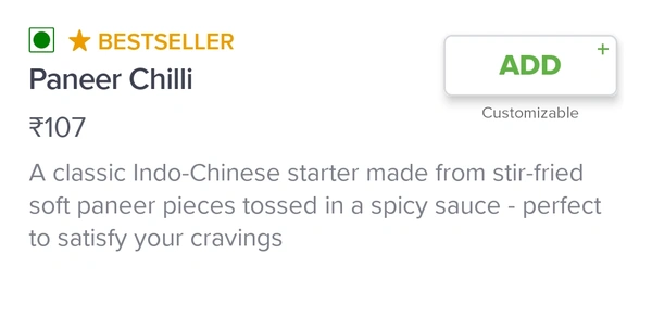 Paneer Chilli - Book and Get Fast Delivery. Call / whatsapp 8434963456