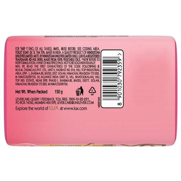 Lux Rose & Vitamin E Soft Glowing Skin Soap Bar 150g ( Pack Of 3 )