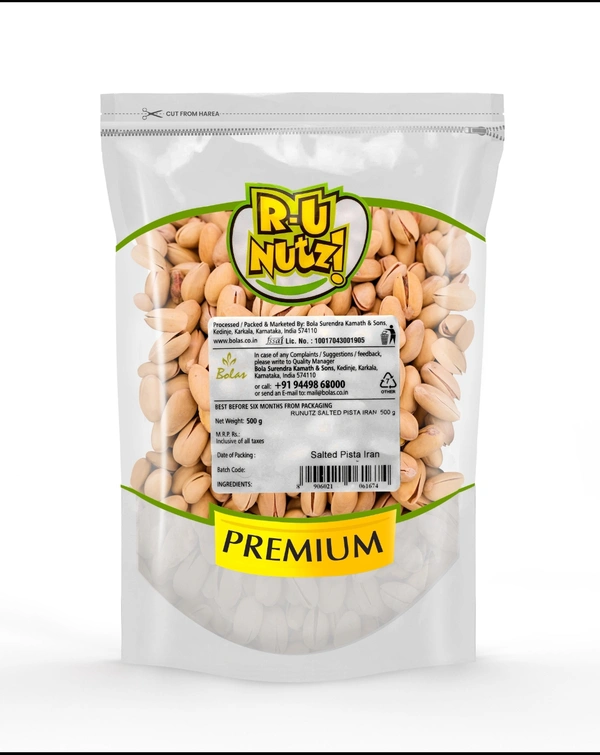 Runutz Roasted and Salted Pistachios 500g